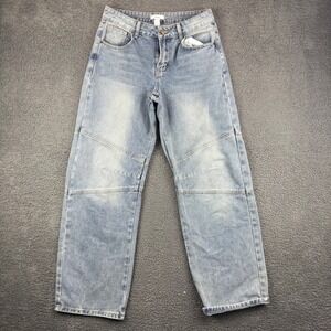 Forever 21 Womens Jeans Light Wash Denim Straight Leg Moto Style Size‎ 26